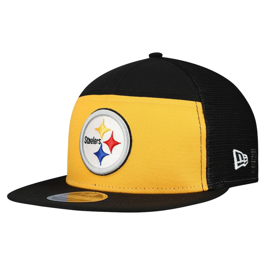 Pittsburgh Steelers New Era Outdoor Split Panel 9FIFTY Snapback Hat - Gold/Black Hats