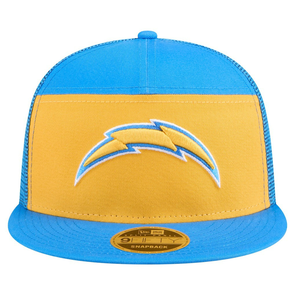 Los Angeles Chargers New Era Outdoor Split Panel 9FIFTY Snapback Hat - Gold/Powder Blue Hats