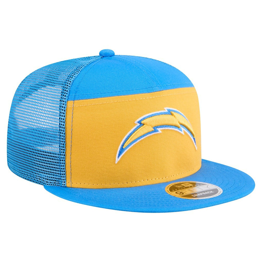 Los Angeles Chargers New Era Outdoor Split Panel 9FIFTY Snapback Hat - Gold/Powder Blue Hats