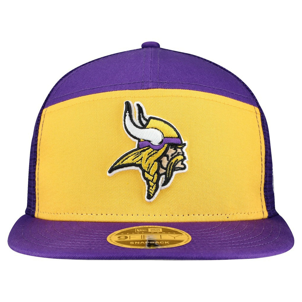 Minnesota Vikings New Era Outdoor Split Panel 9FIFTY Snapback Hat - Gold/Purple Hats