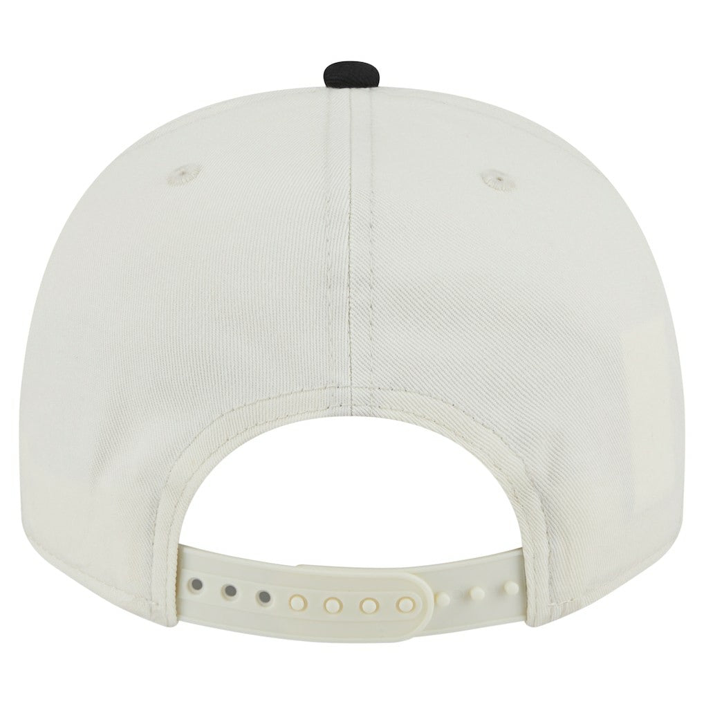 Pittsburgh Steelers New Era Chainstitch A-Frame 9FIFTY Adjustable Hat - Cream/Black Hats