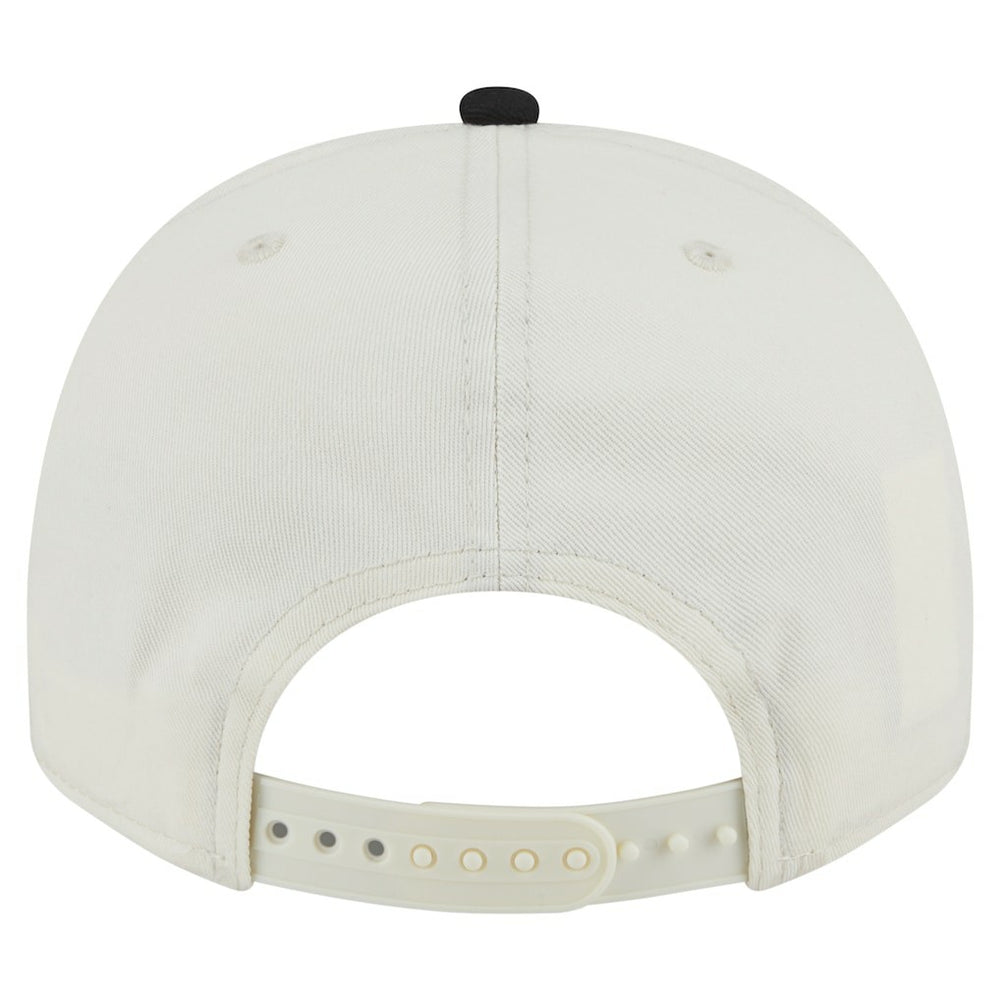 Pittsburgh Steelers New Era Chainstitch A-Frame 9FIFTY Adjustable Hat - Cream/Black Hats