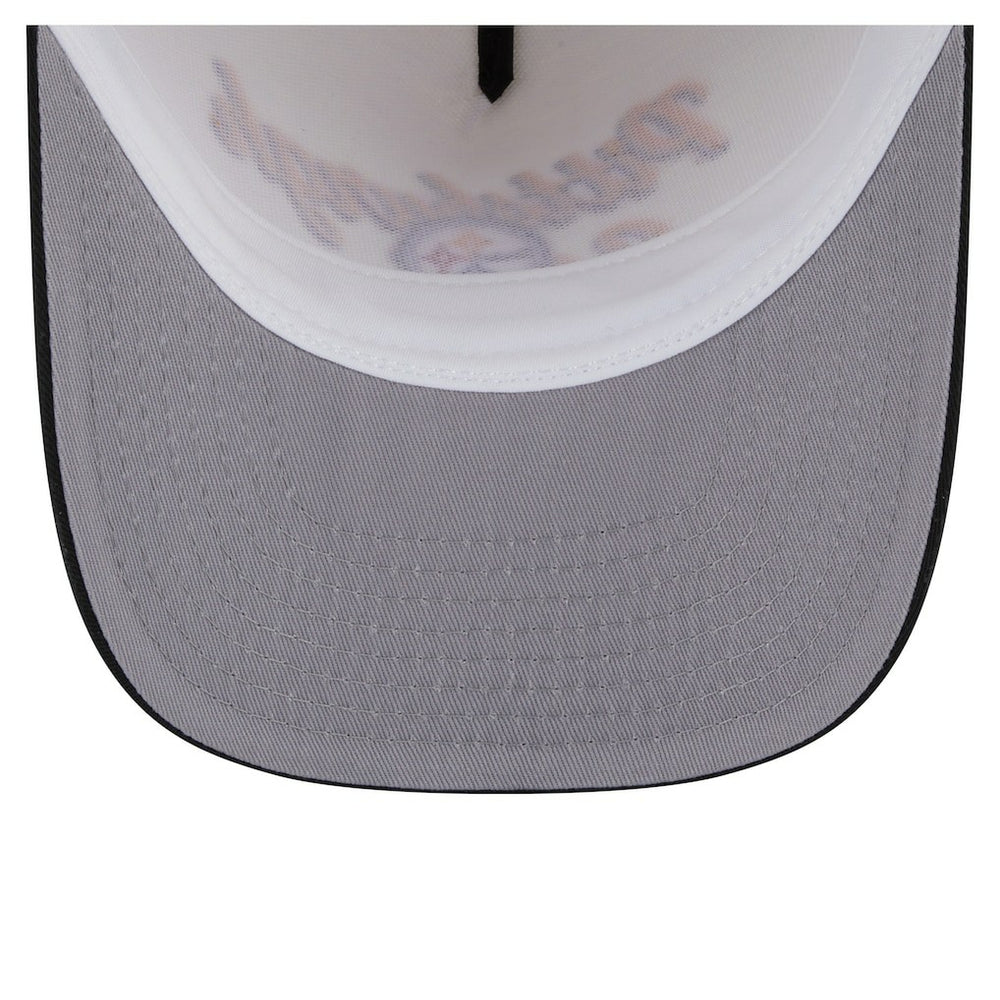 Pittsburgh Steelers New Era Chainstitch A-Frame 9FIFTY Adjustable Hat - Cream/Black Hats