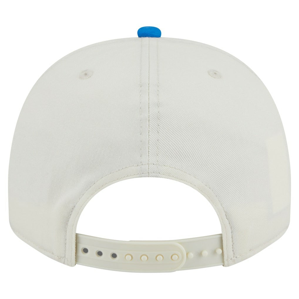 Detroit Lions New Era Chainstitch A-Frame 9FIFTY Adjustable Hat - Cream/Blue Hats