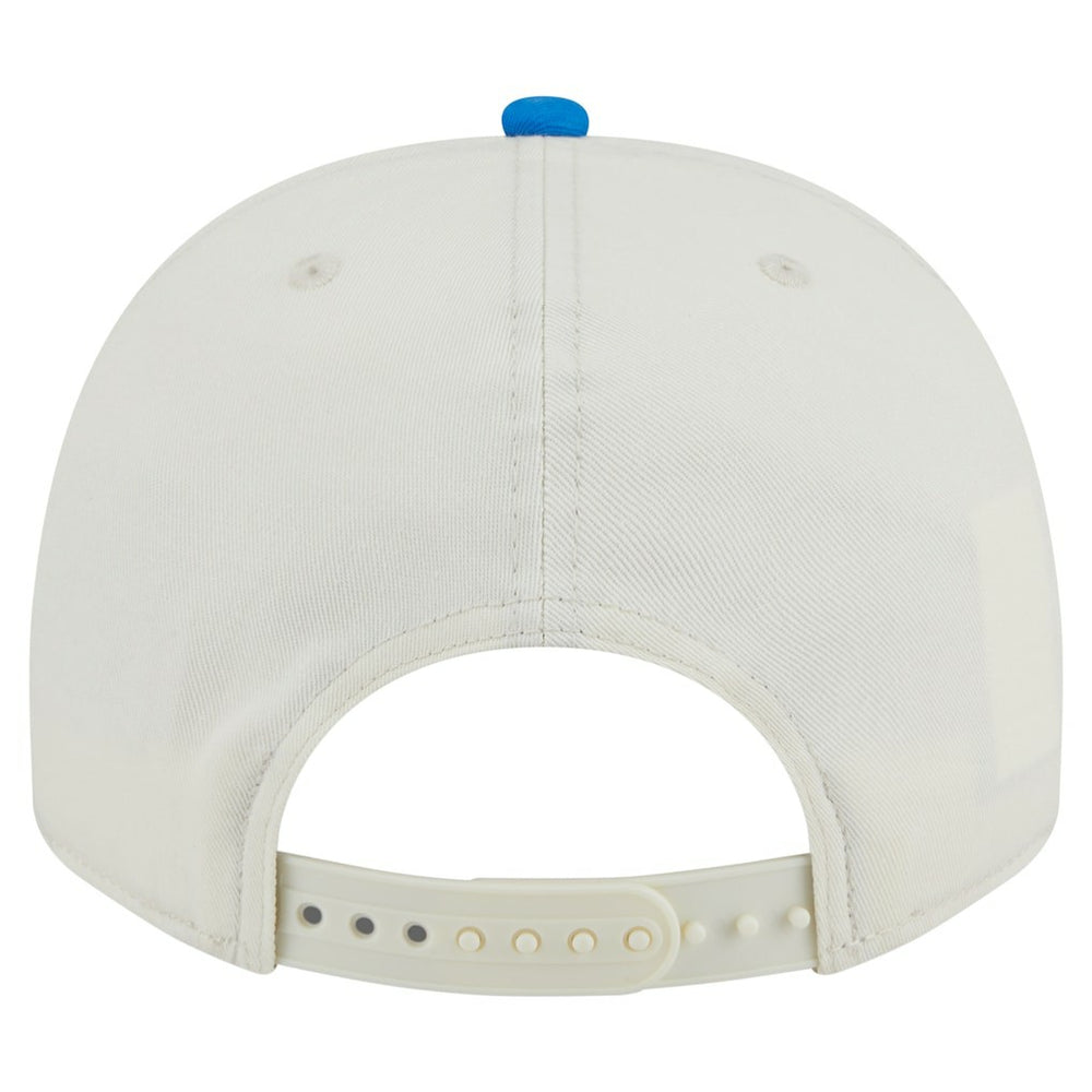 Detroit Lions New Era Chainstitch A-Frame 9FIFTY Adjustable Hat - Cream/Blue Hats