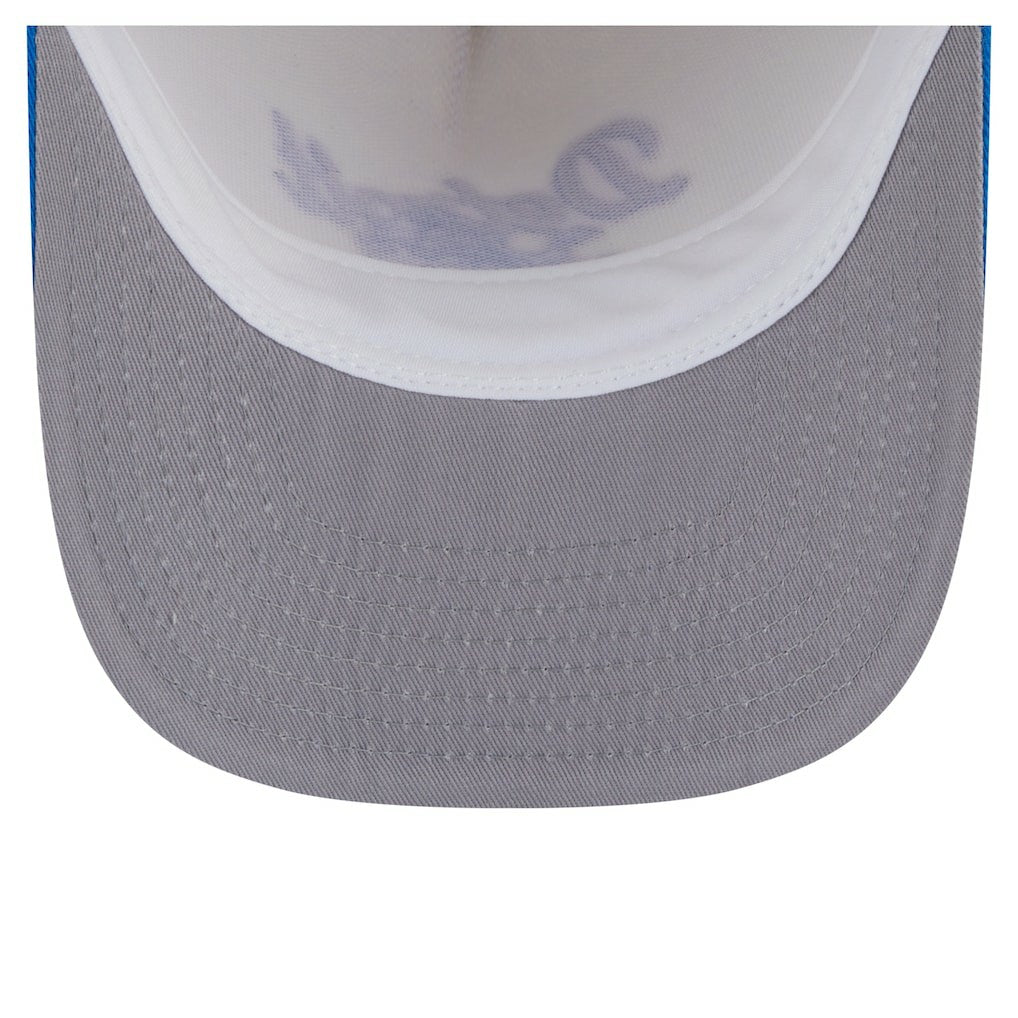 Detroit Lions New Era Chainstitch A-Frame 9FIFTY Adjustable Hat - Cream/Blue Hats