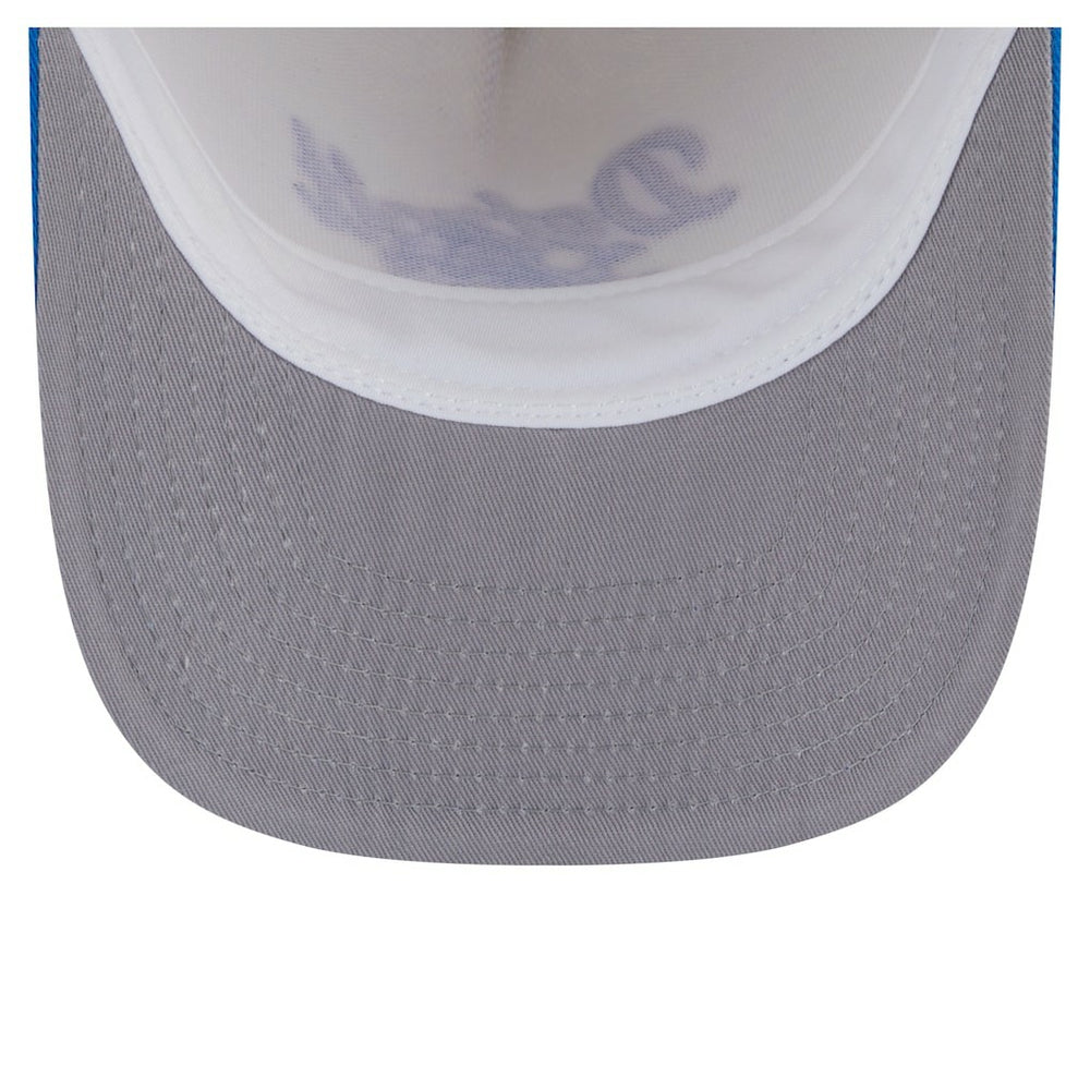Detroit Lions New Era Chainstitch A-Frame 9FIFTY Adjustable Hat - Cream/Blue Hats