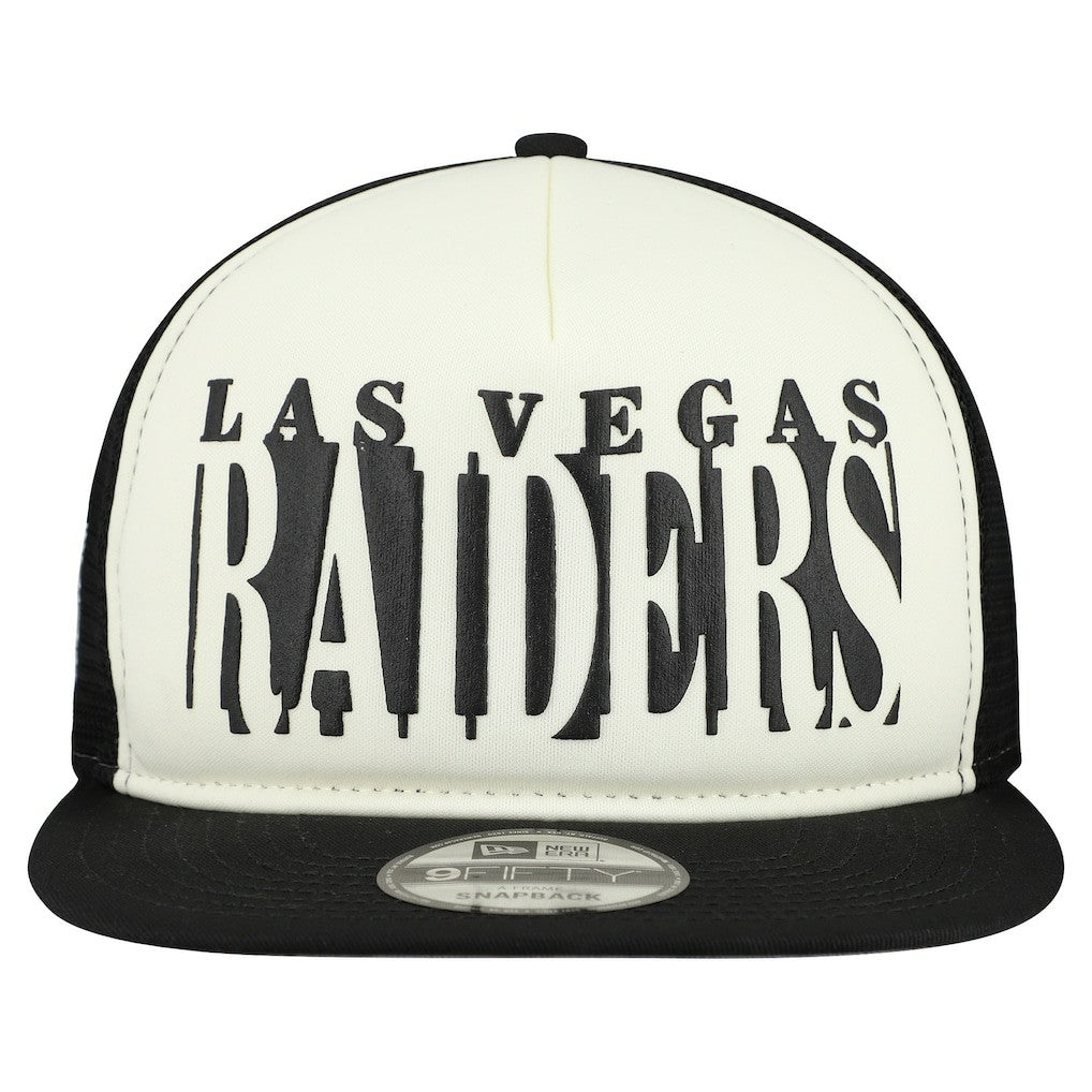 Las Vegas Raiders New Era Cutout A-Frame 9FIFTY Snapback Hat - Cream/Black Hats