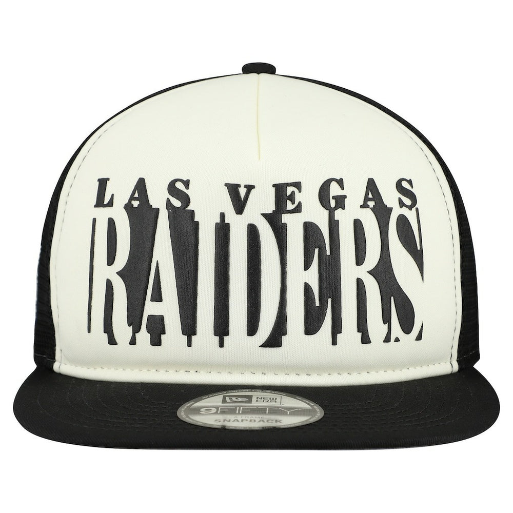 Las Vegas Raiders New Era Cutout A-Frame 9FIFTY Snapback Hat - Cream/Black Hats