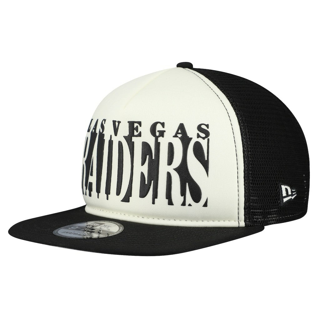 Las Vegas Raiders New Era Cutout A-Frame 9FIFTY Snapback Hat - Cream/Black Hats