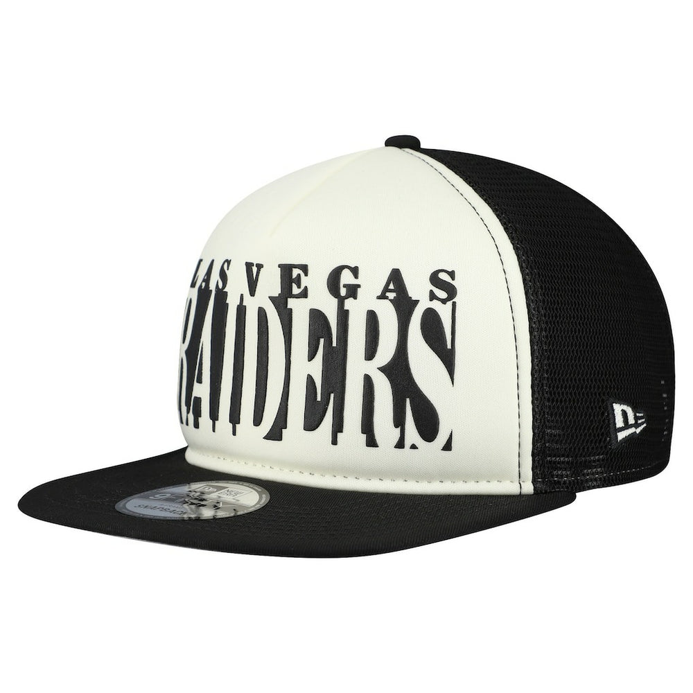 Las Vegas Raiders New Era Cutout A-Frame 9FIFTY Snapback Hat - Cream/Black Hats