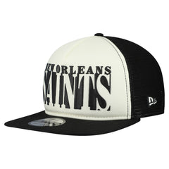 New Orleans Saints New Era Cutout A-Frame 9FIFTY Snapback Hat - Cream/Black Hats
