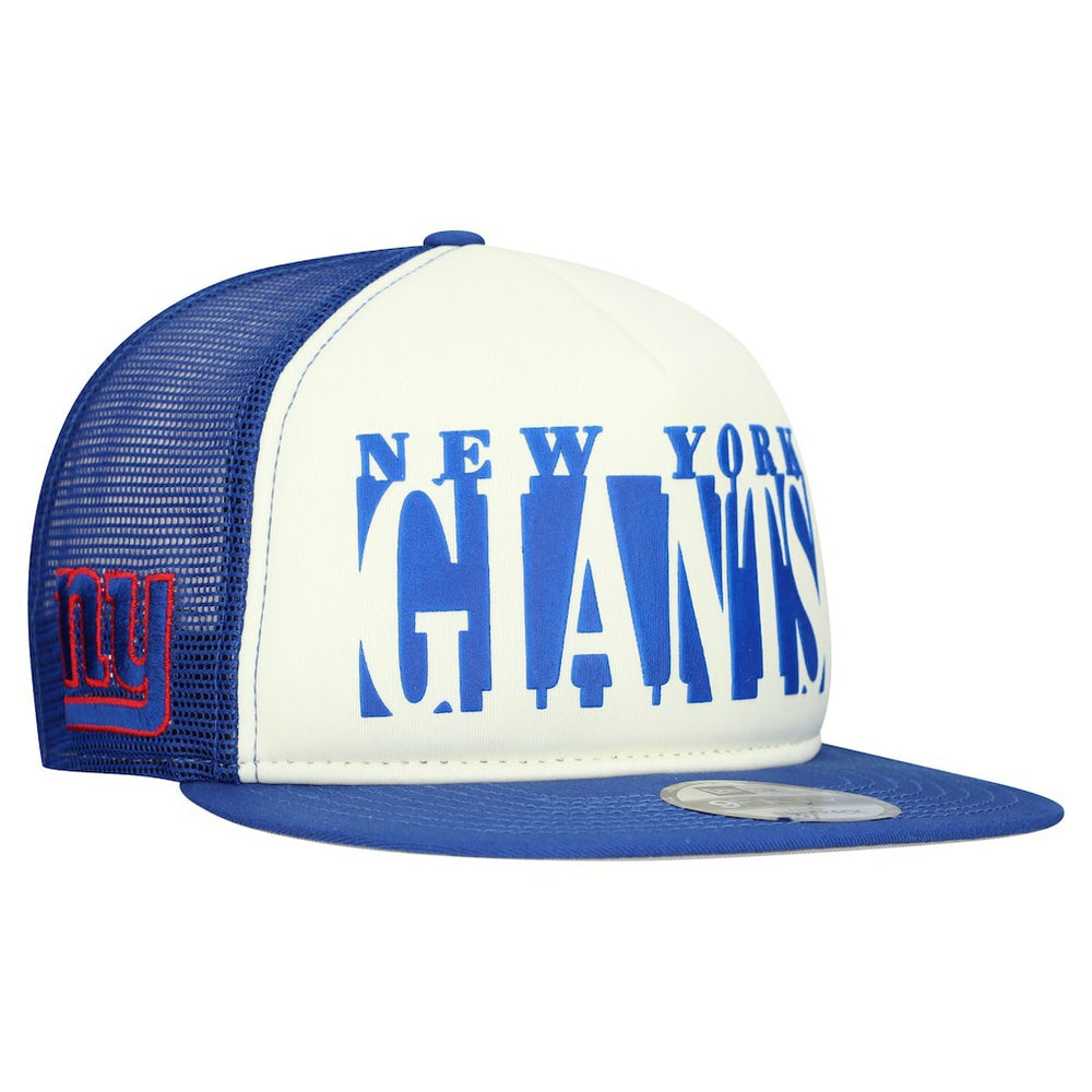 New York Giants New Era Cutout A-Frame 9FIFTY Snapback Hat - Cream/Royal Hats