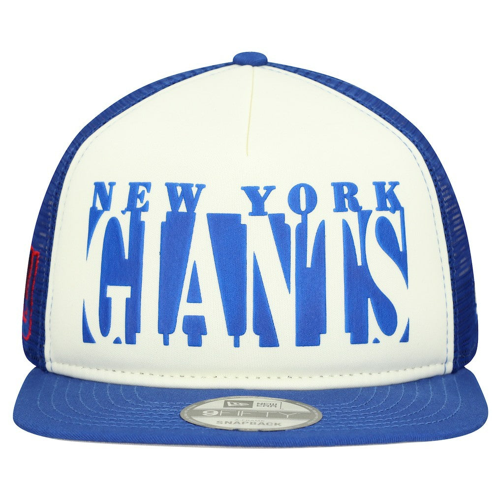 New York Giants New Era Cutout A-Frame 9FIFTY Snapback Hat - Cream/Royal Hats