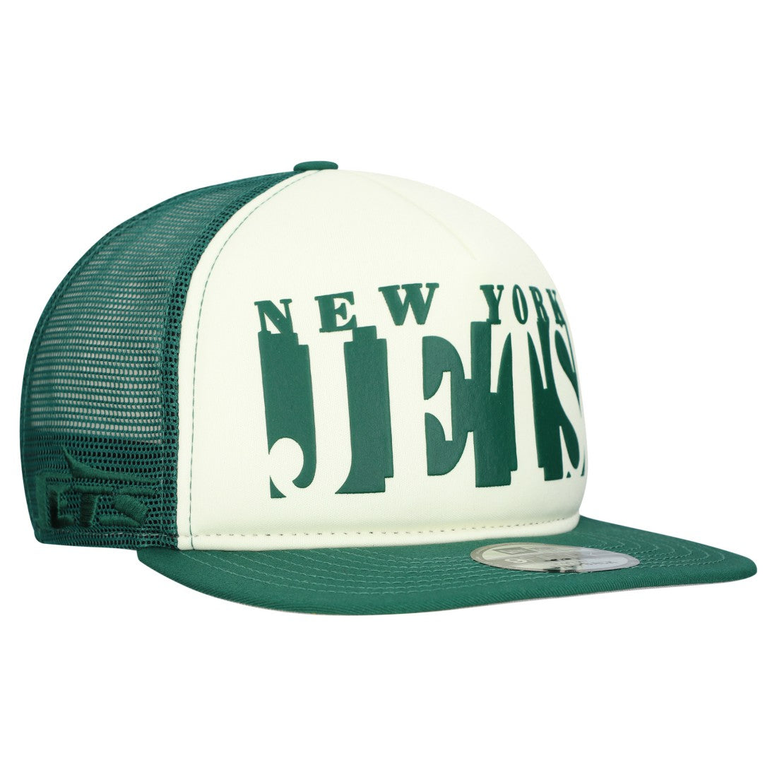 New York Jets New Era Cutout A-Frame 9FIFTY Snapback Hat - Cream/Green Hats
