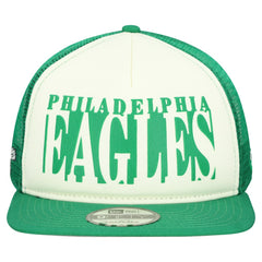 Philadelphia Eagles New Era Throwback Cutout A-Frame 9FIFTY Snapback Hat - Cream/Kelly Green Hats