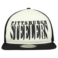 Pittsburgh Steelers New Era Cutout A-Frame 9FIFTY Snapback Hat - Cream/Black Hats
