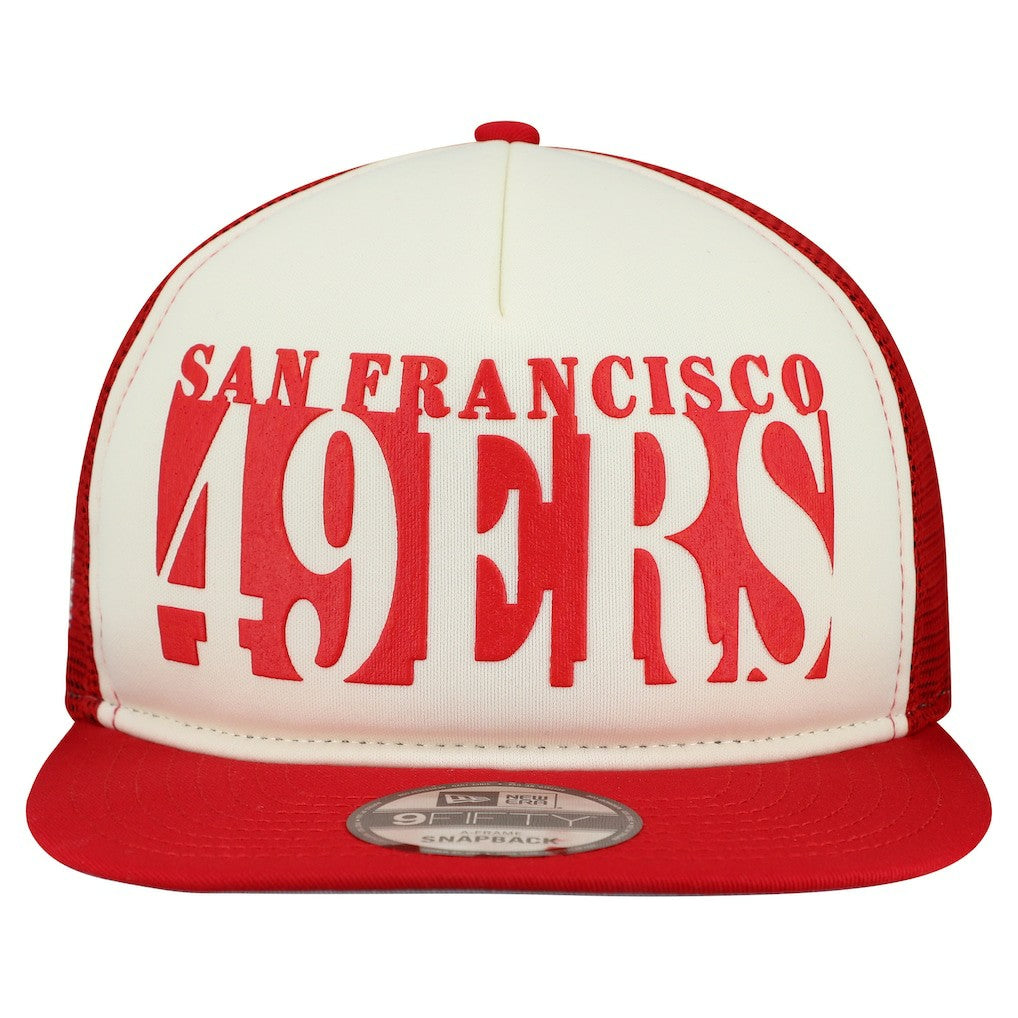 San Francisco 49ers New Era Cutout A-Frame 9FIFTY Snapback Hat - Cream/Scarlet Hats