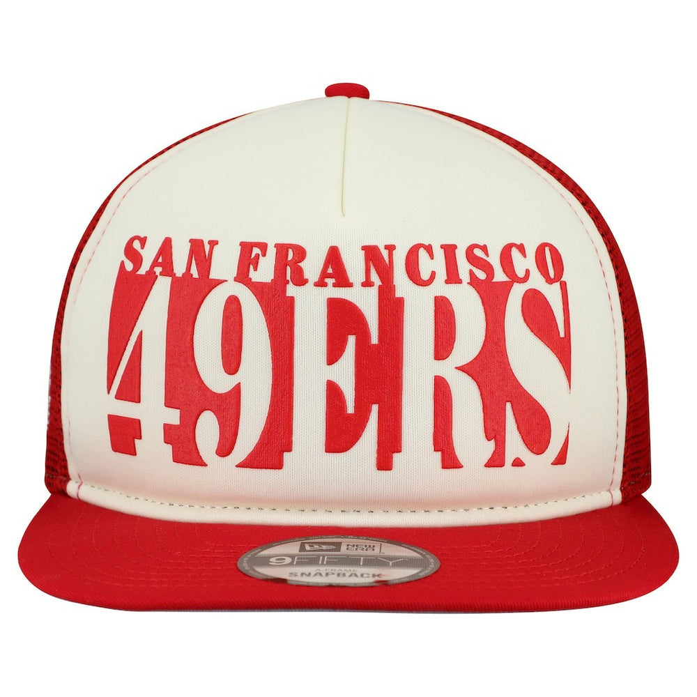 San Francisco 49ers New Era Cutout A-Frame 9FIFTY Snapback Hat - Cream/Scarlet Hats