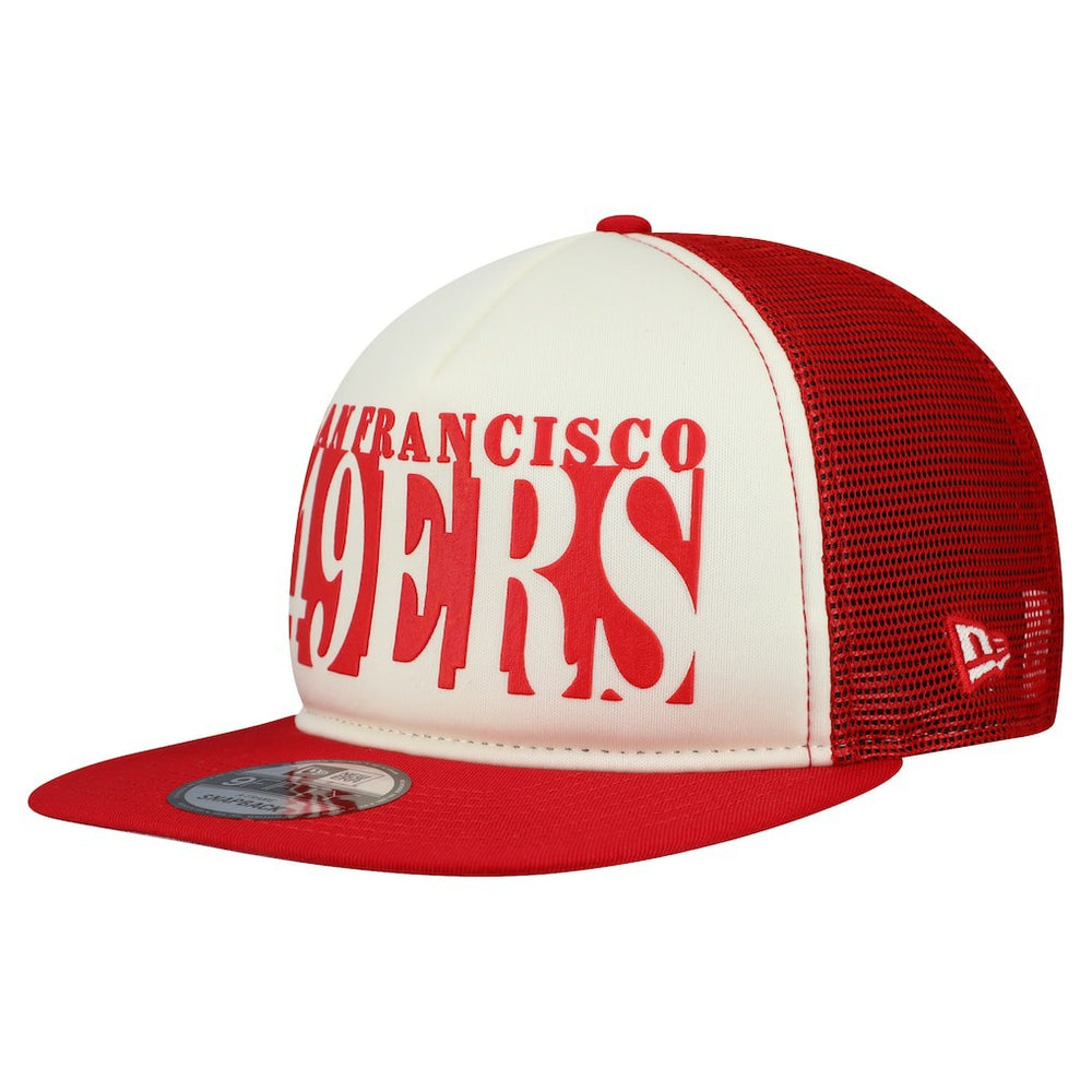 San Francisco 49ers New Era Cutout A-Frame 9FIFTY Snapback Hat - Cream/Scarlet Hats