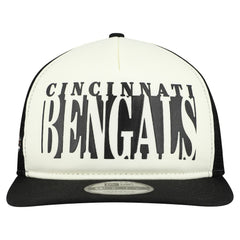 Cincinnati Bengals New Era Throwback Cutout A-Frame 9FIFTY Snapback Hat - Cream/Black Hats