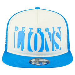 Detroit Lions New Era Cutout A-Frame 9FIFTY Snapback Hat - Cream/Blue Hats
