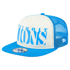 Detroit Lions New Era Cutout A-Frame 9FIFTY Snapback Hat - Cream/Blue Hats