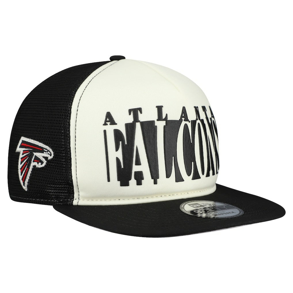 Atlanta Falcons New Era Cutout A-Frame 9FIFTY Snapback Hat - Cream/Black Hats