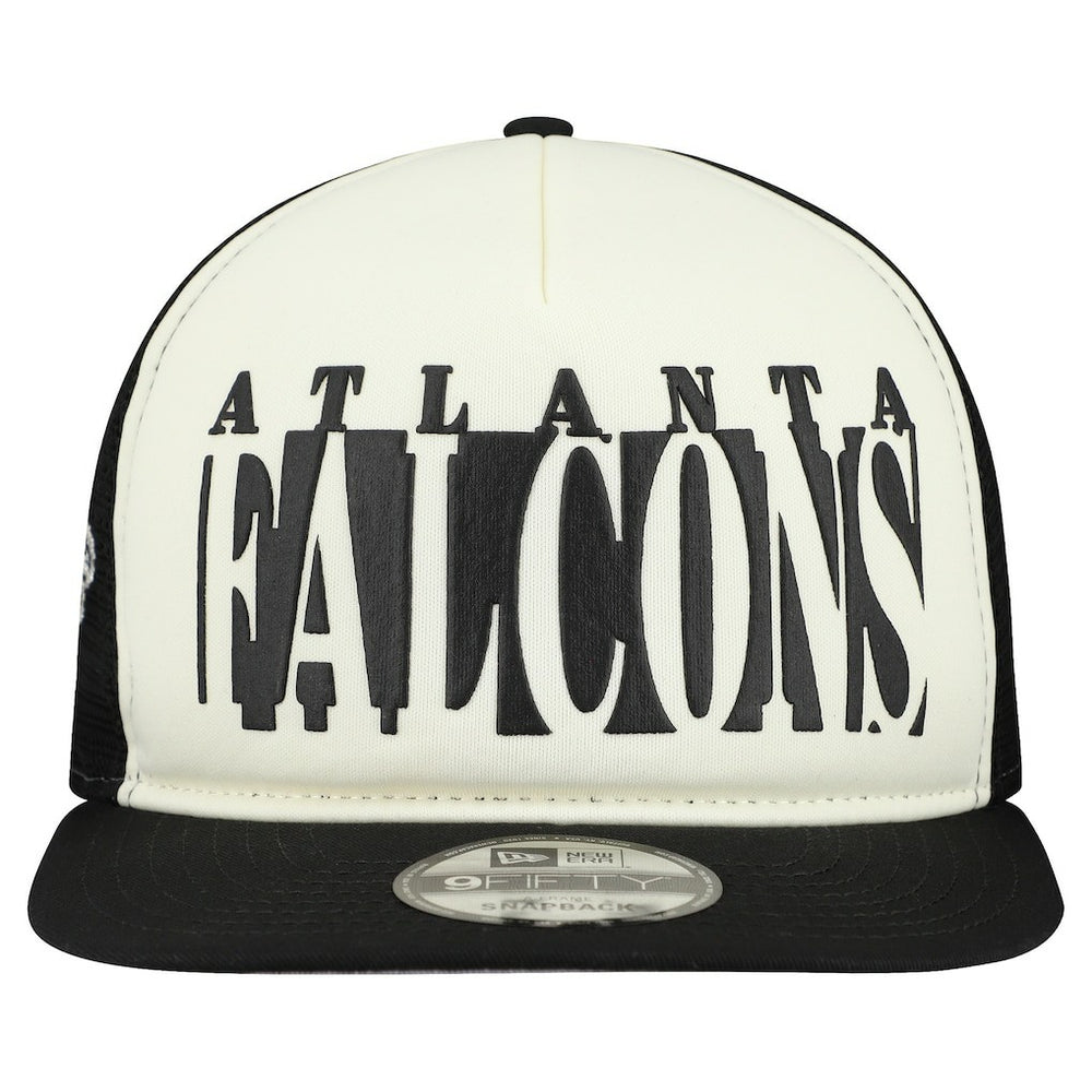 Atlanta Falcons New Era Cutout A-Frame 9FIFTY Snapback Hat - Cream/Black Hats