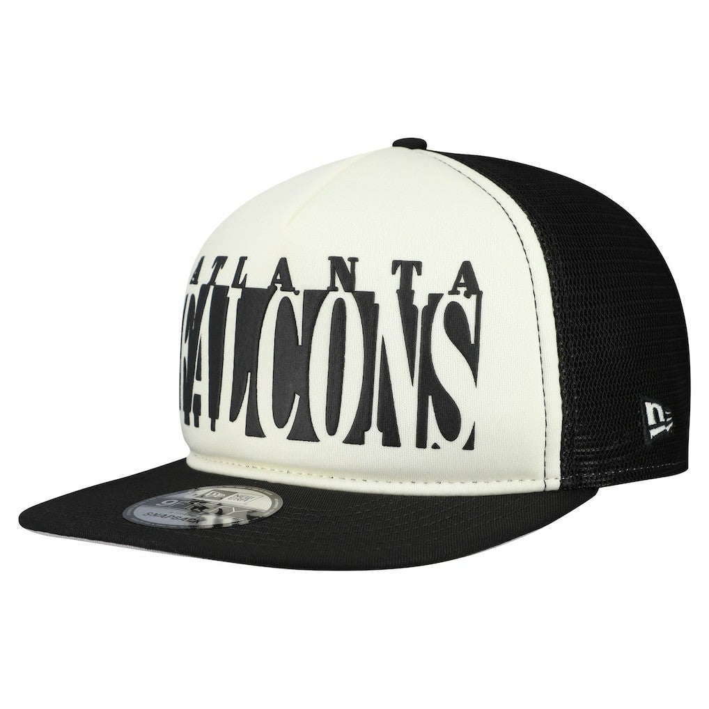 Atlanta Falcons New Era Cutout A-Frame 9FIFTY Snapback Hat - Cream/Black Hats