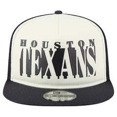 Houston Texans New Era Cutout A-Frame 9FIFTY Snapback Hat - Cream/Navy Hats