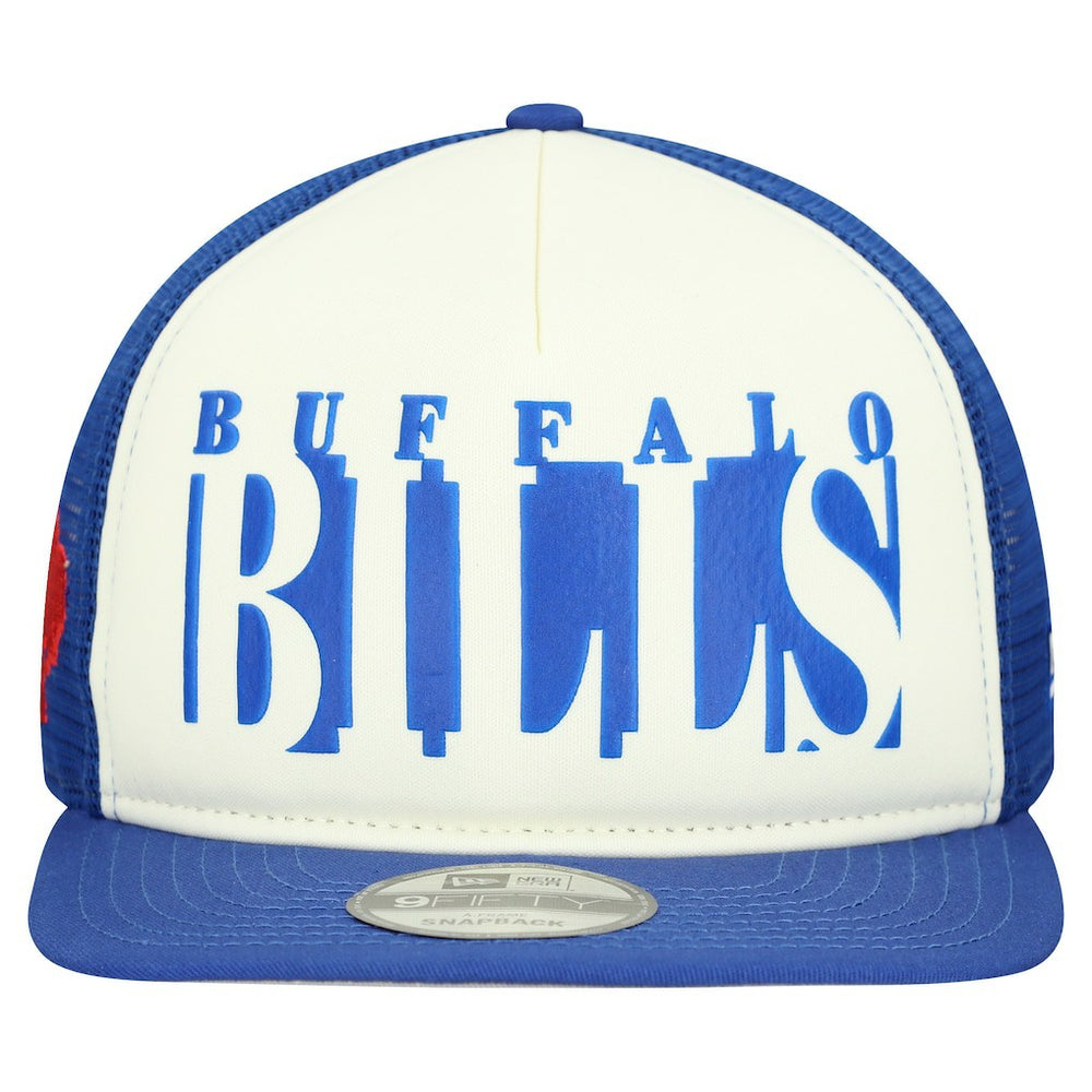 Buffalo Bills New Era Throwback Cutout A-Frame 9FIFTY Snapback Hat - Cream/Royal Hats