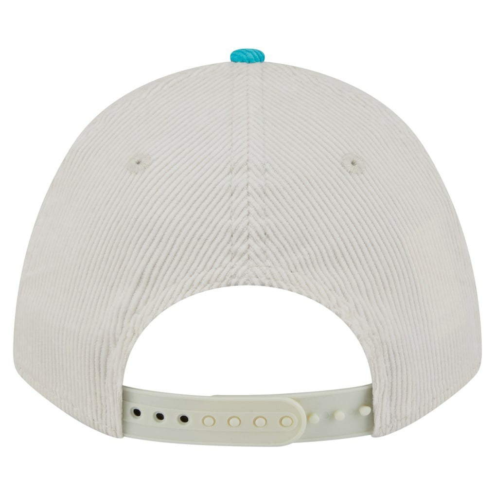 Miami Dolphins New Era Throwback Two-Tone Sided Corduroy 9FORTY A-Frame Adjustable Hat - Cream/Aqua Hats