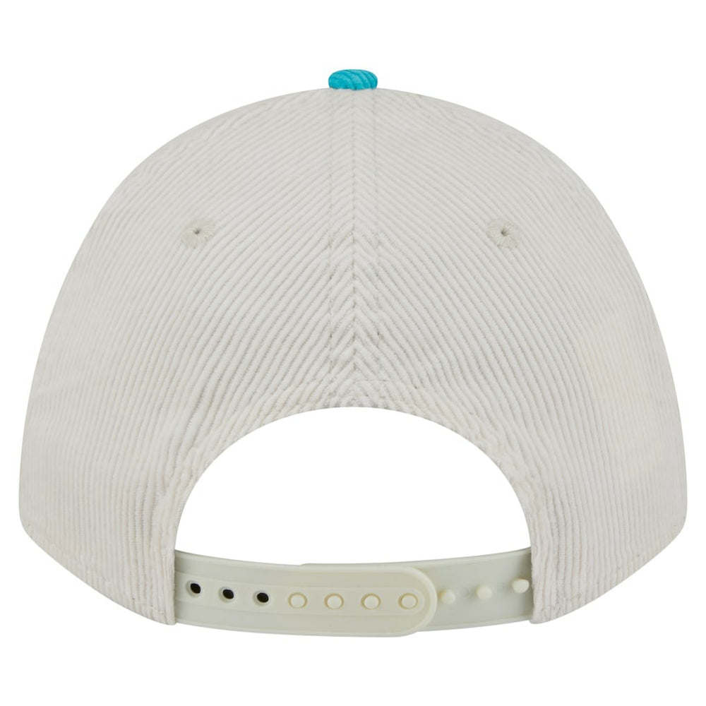 Miami Dolphins New Era Throwback Two-Tone Sided Corduroy 9FORTY A-Frame Adjustable Hat - Cream/Aqua Hats