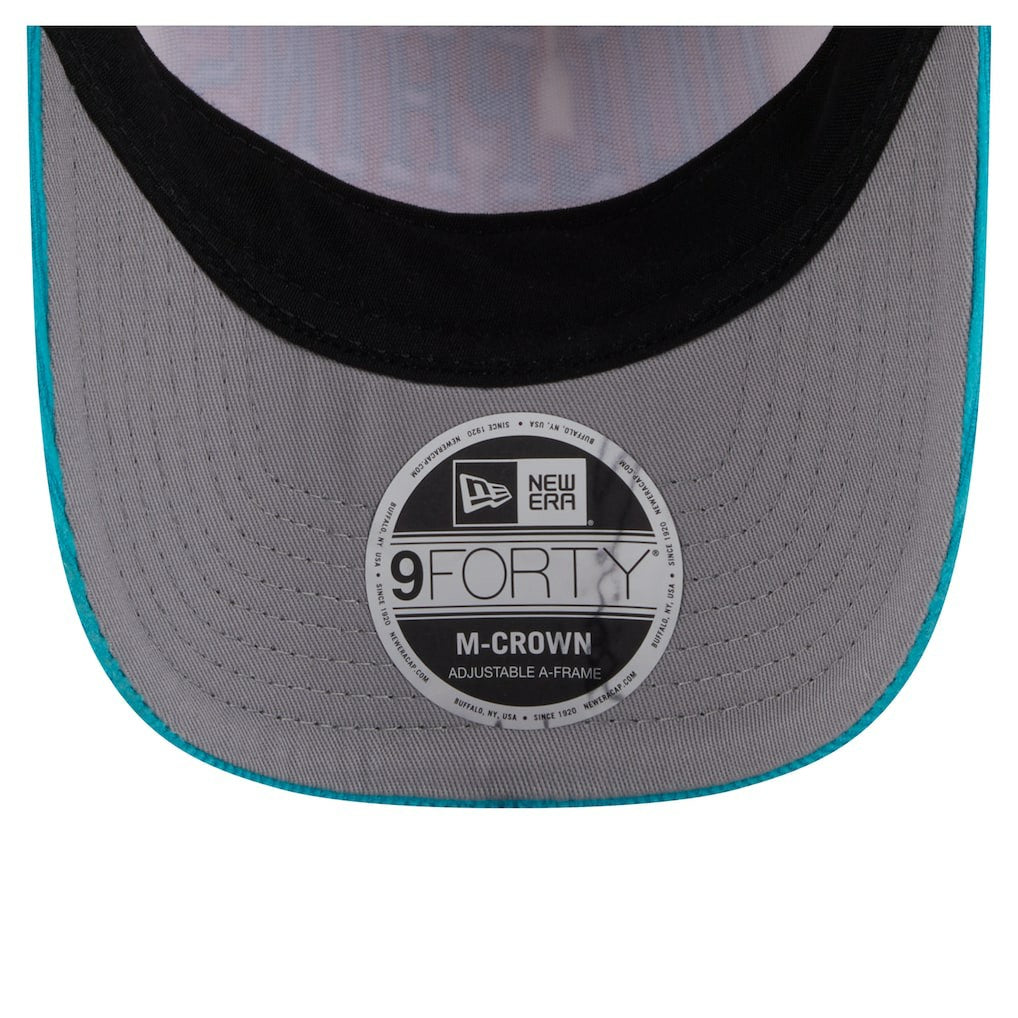 Miami Dolphins New Era Throwback Two-Tone Sided Corduroy 9FORTY A-Frame Adjustable Hat - Cream/Aqua Hats