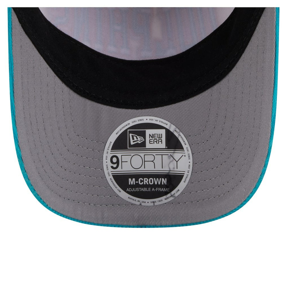 Miami Dolphins New Era Throwback Two-Tone Sided Corduroy 9FORTY A-Frame Adjustable Hat - Cream/Aqua Hats