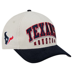 Houston Texans New Era Two-Tone Sided Corduroy 9FORTY A-Frame Adjustable Hat - Cream/Navy Hats