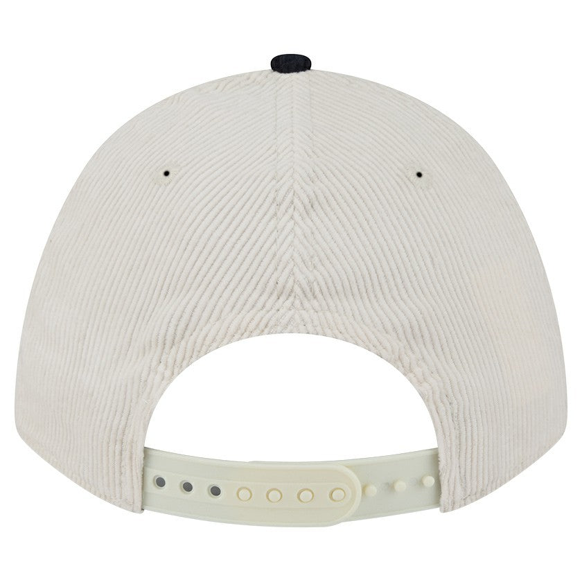 Houston Texans New Era Two-Tone Sided Corduroy 9FORTY A-Frame Adjustable Hat - Cream/Navy Hats