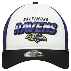 Baltimore Ravens New Era Youth Streak 9FORTY A-Frame Adjustable Hat - White/Black Hats
