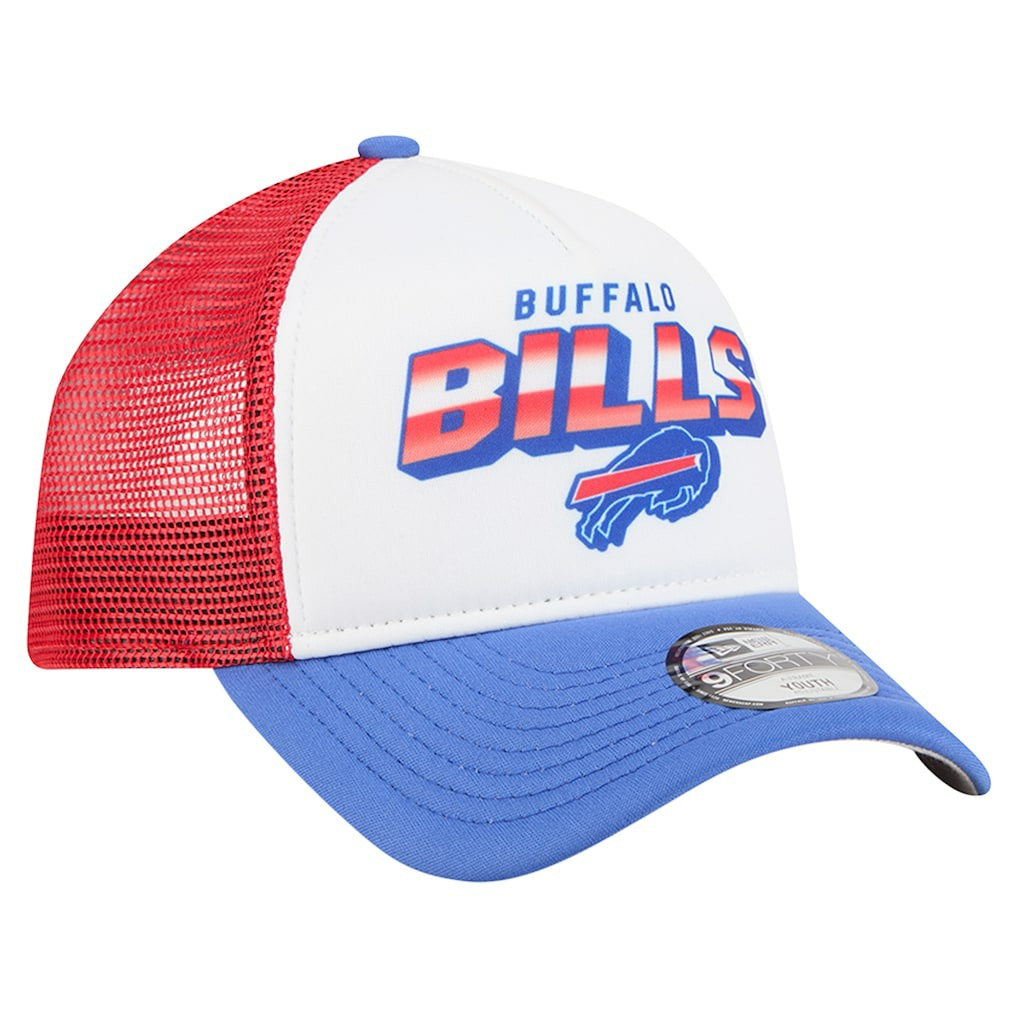 Buffalo Bills New Era Youth Streak 9FORTY A-Frame Adjustable Hat - White/Royal Hats