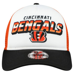 Cincinnati Bengals New Era Youth Streak 9FORTY A-Frame Adjustable Hat - White/Black Hats