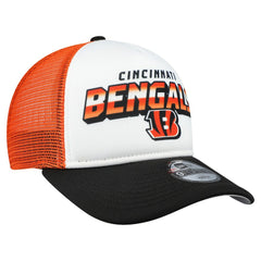 Cincinnati Bengals New Era Youth Streak 9FORTY A-Frame Adjustable Hat - White/Black Hats