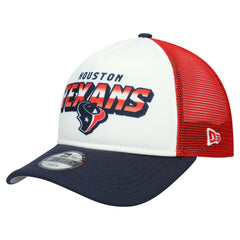 Houston Texans New Era Youth Streak 9FORTY A-Frame Adjustable Hat - White/Navy Hats