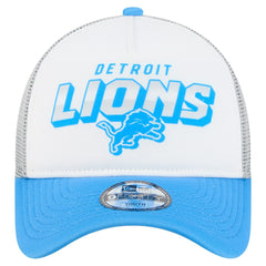Detroit Lions New Era Youth Streak 9FORTY A-Frame Adjustable Hat - White/Blue Hats