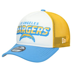 Los Angeles Chargers New Era Youth Streak 9FORTY A-Frame Adjustable Hat - White/Powder Blue Hats