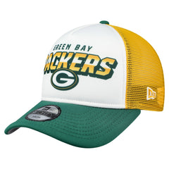 Green Bay Packers New Era Youth Streak 9FORTY A-Frame Adjustable Hat - White/Green Hats