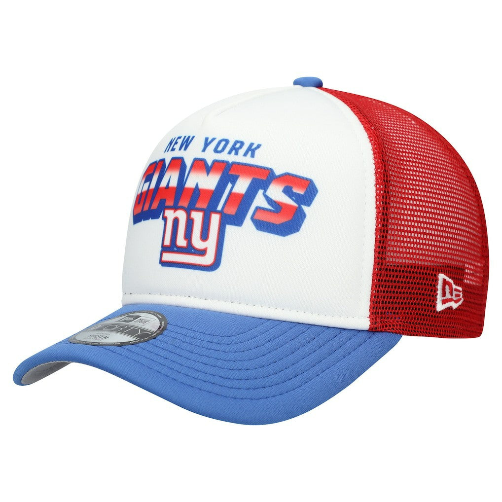 New York Giants New Era Youth Streak 9FORTY A-Frame Adjustable Hat - White/Royal Hats