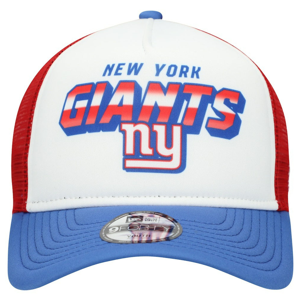 New York Giants New Era Youth Streak 9FORTY A-Frame Adjustable Hat - White/Royal Hats