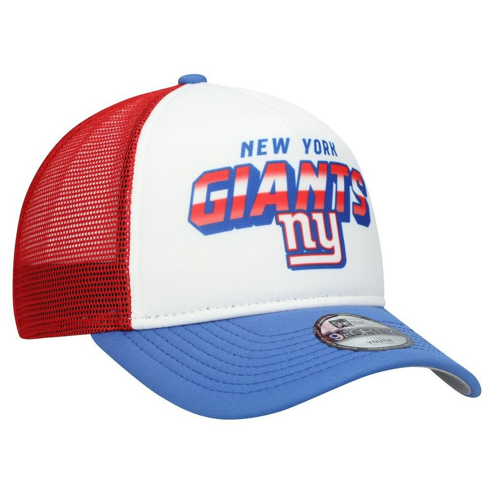 New York Giants New Era Youth Streak 9FORTY A-Frame Adjustable Hat - White/Royal Hats