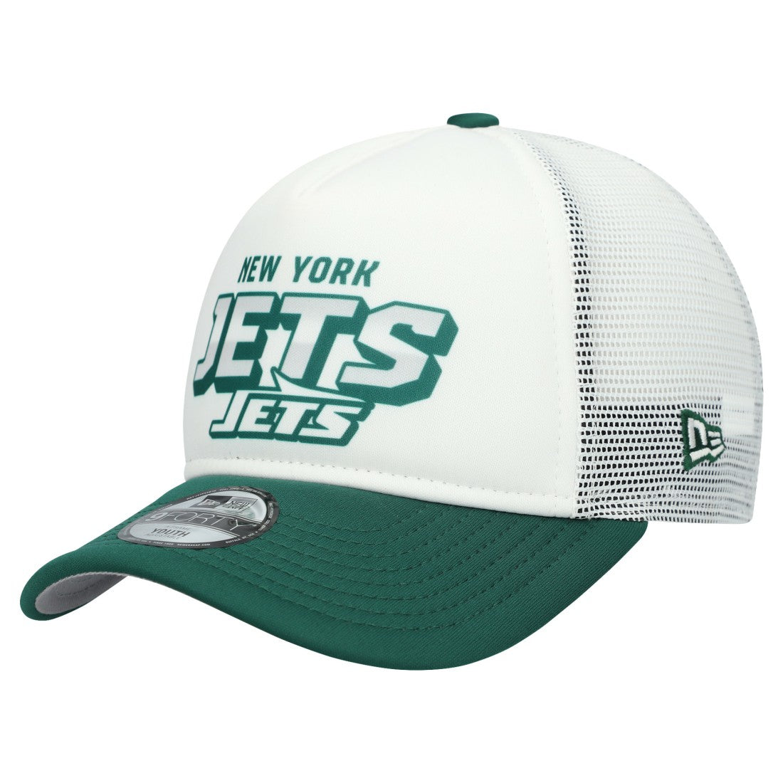 New York Jets New Era Youth Streak 9FORTY A-Frame Adjustable Hat - White/Green Hats